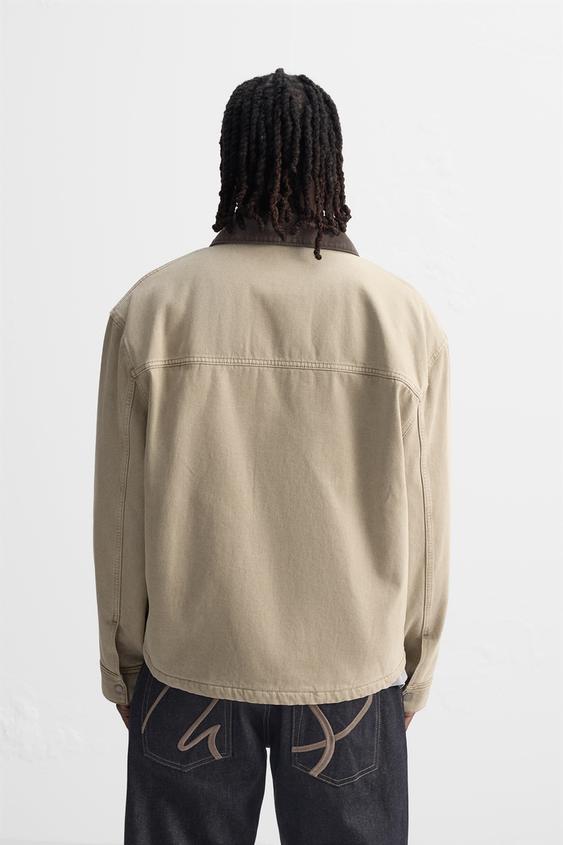 ZARA CONTRAST COLLAR JACKET