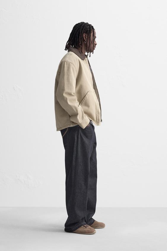 ZARA CONTRAST COLLAR JACKET