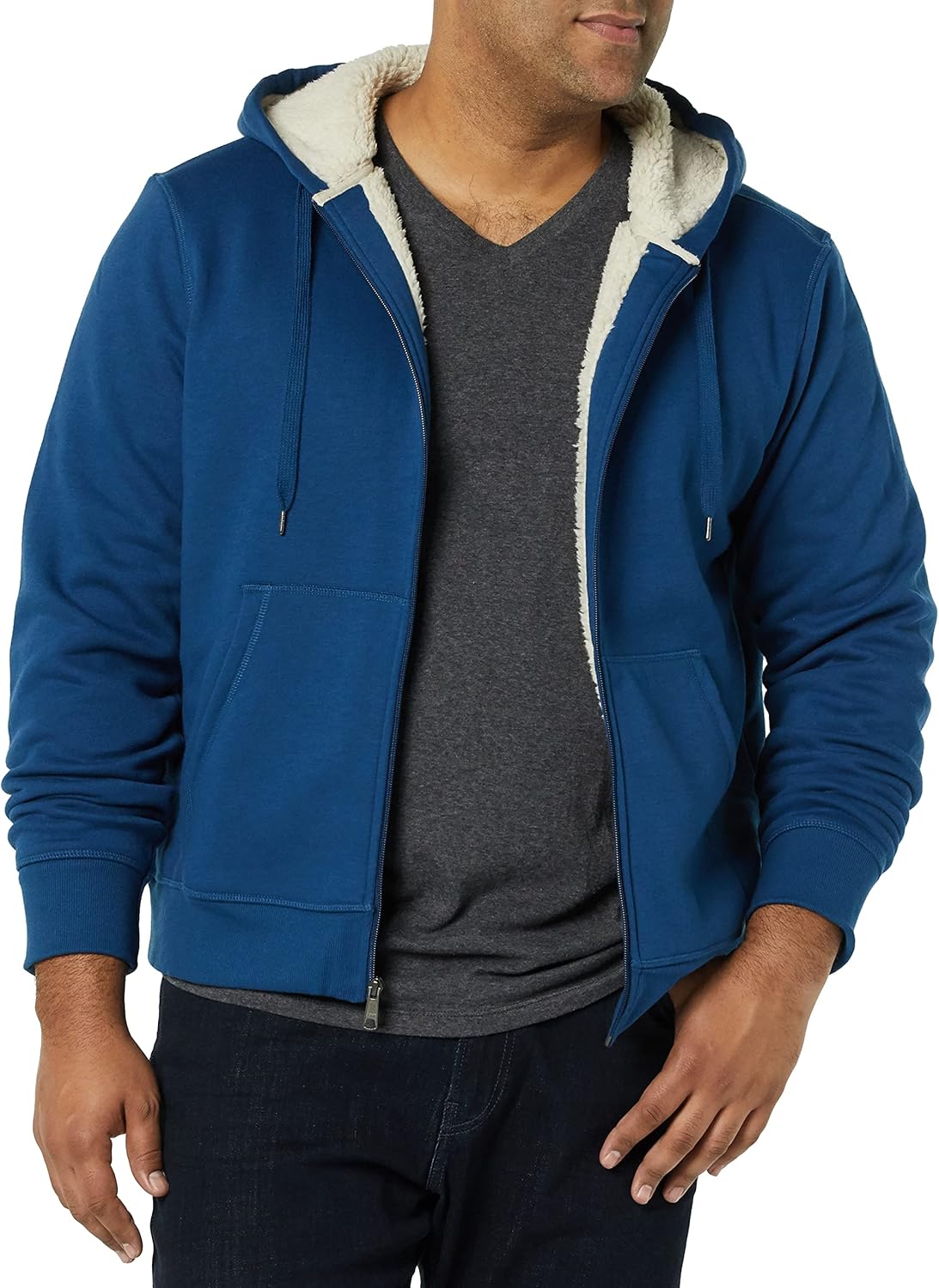 Amazon Essentials Mens Sherpa Lined Full Zip Hoodie
