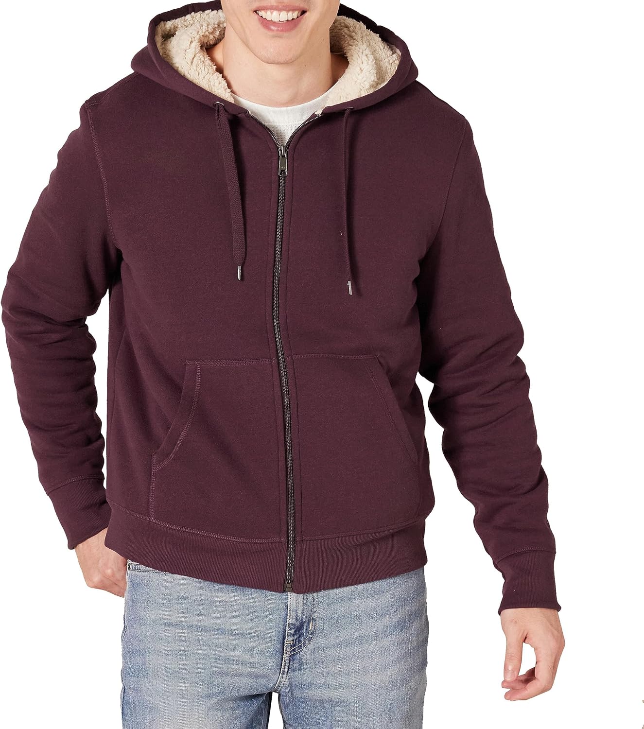 Amazon Essentials Mens Sherpa Lined Full Zip Hoodie