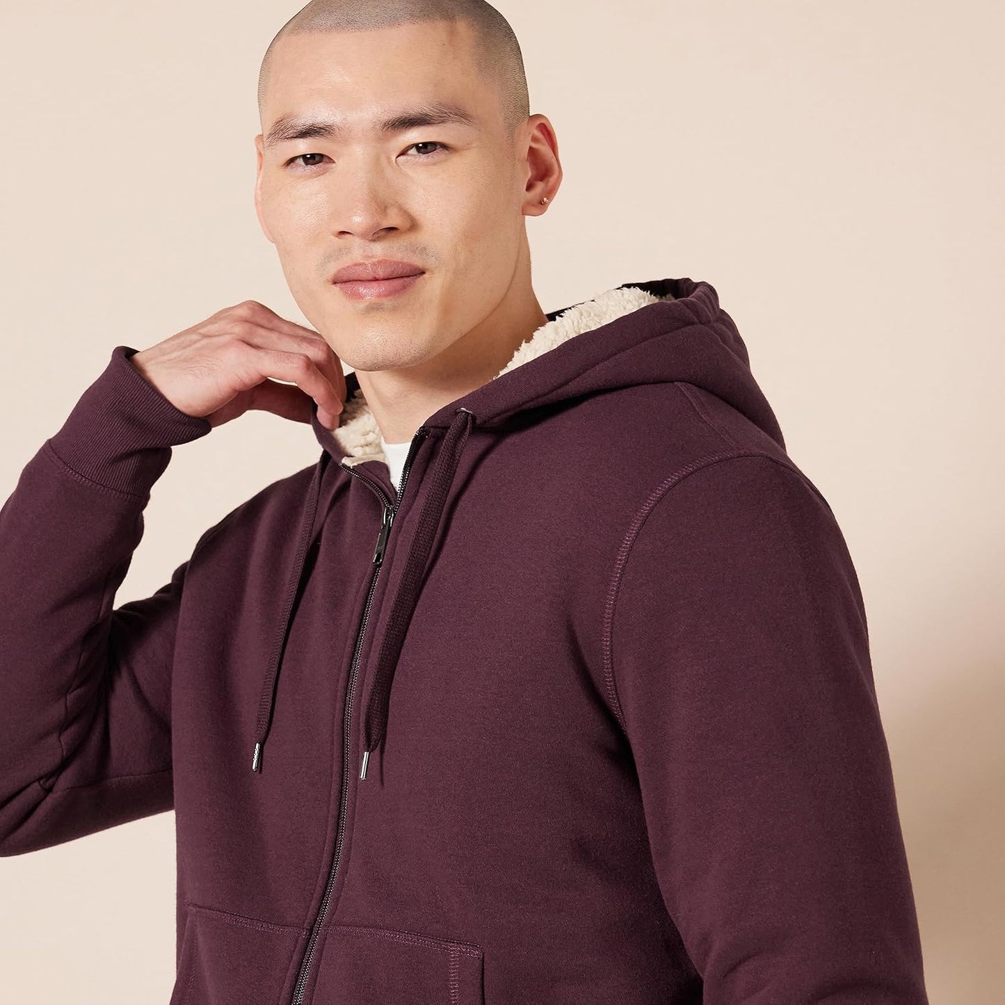 Amazon Essentials Mens Sherpa Lined Full Zip Hoodie