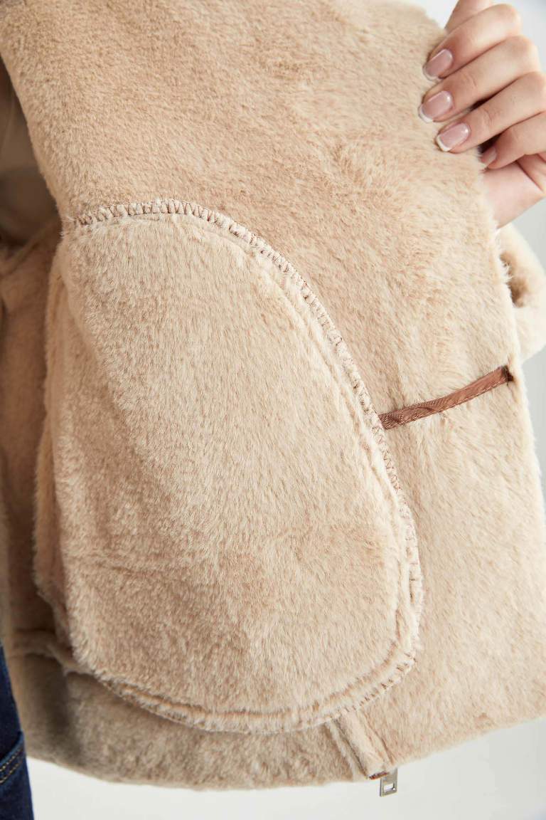 Waterproof Faux Fur Lined Leather Jacket