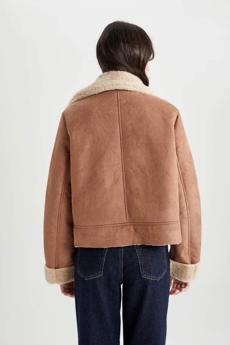 Waterproof Faux Fur Lined Leather Jacket