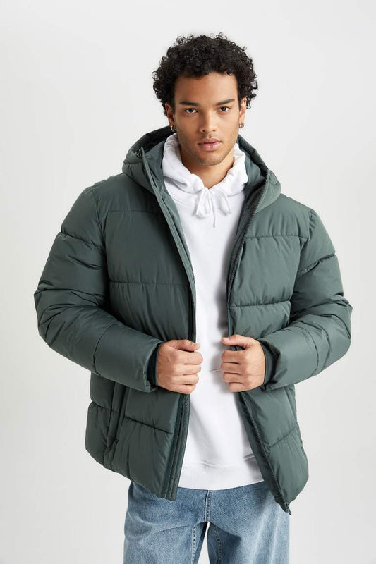 Regular Fit Hooded Puffer Jacket
