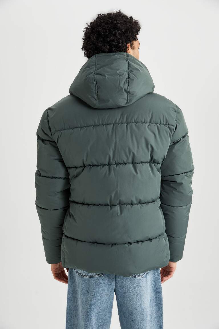 Regular Fit Hooded Puffer Jacket
