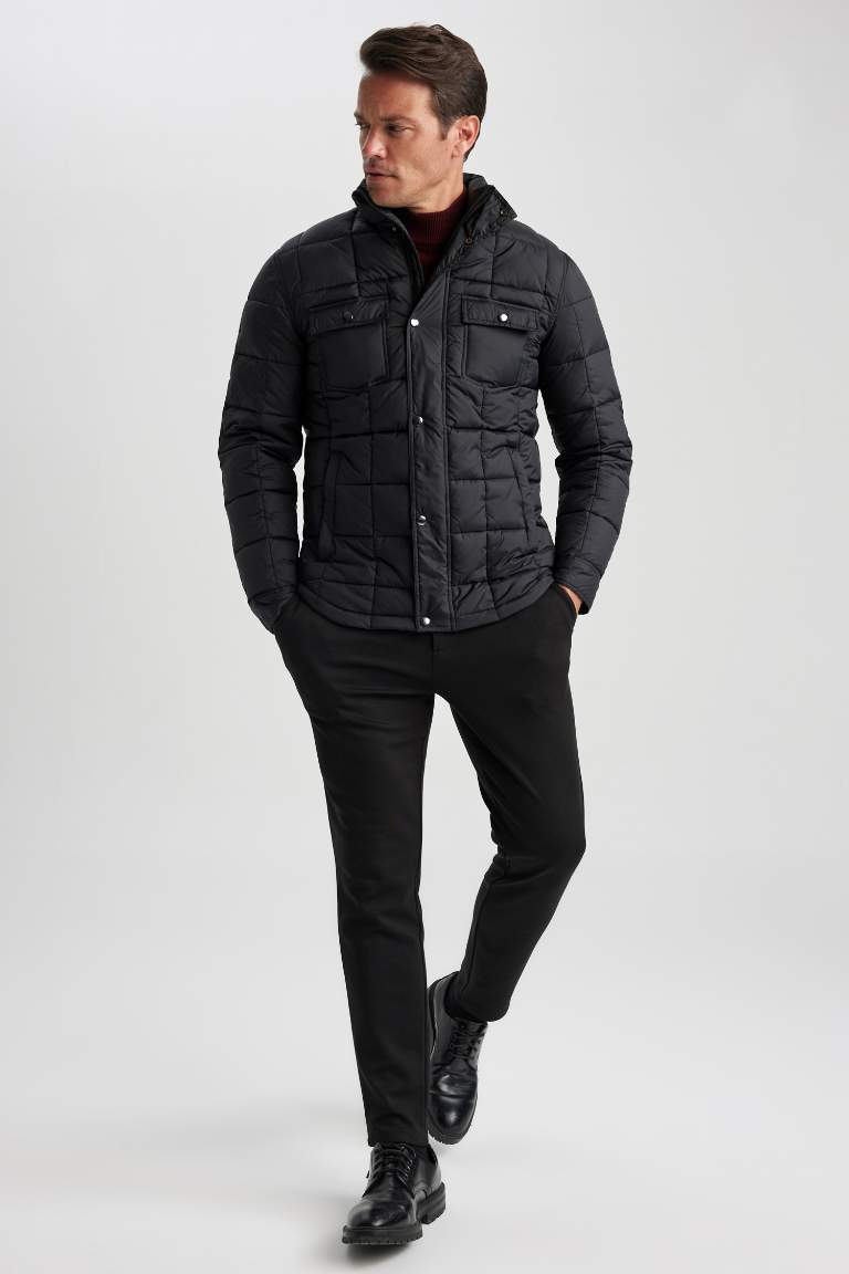 Slim Fit Faux Fur Lined Puffer Jacket