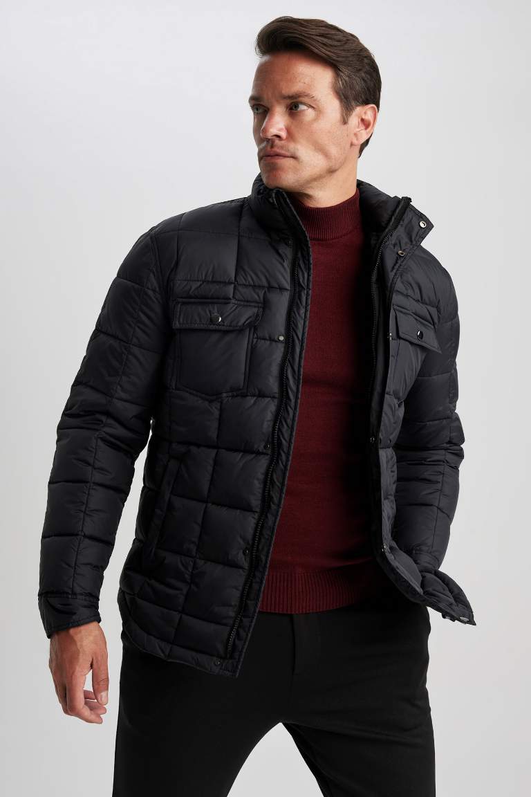 Slim Fit Faux Fur Lined Puffer Jacket