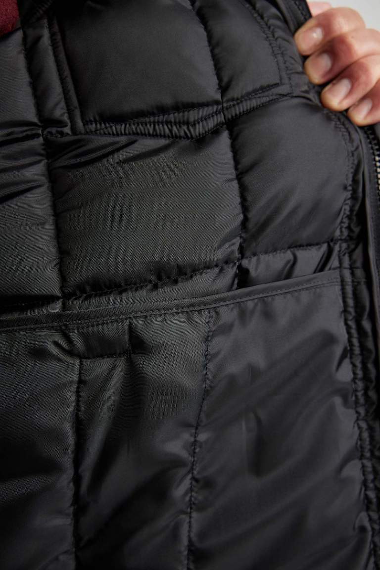 Slim Fit Faux Fur Lined Puffer Jacket