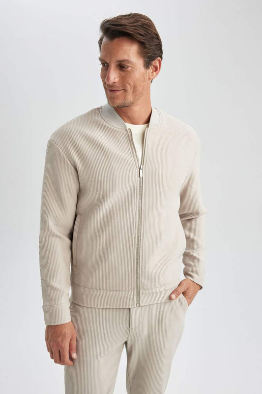 Relax Fit College Collar Bomber Jacket
