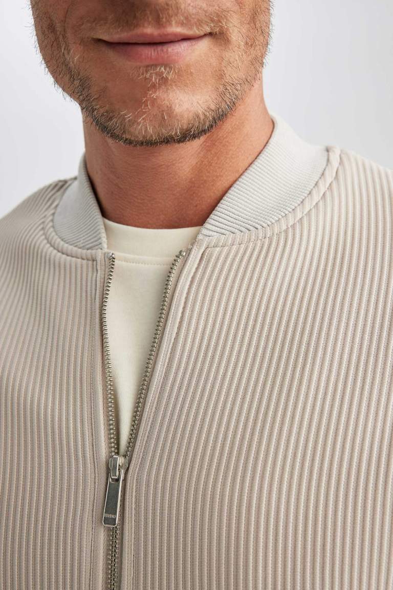 Relax Fit College Collar Bomber Jacket