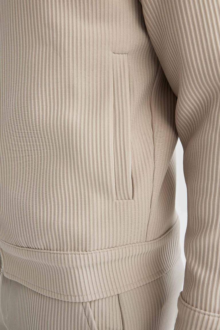 Relax Fit College Collar Bomber Jacket