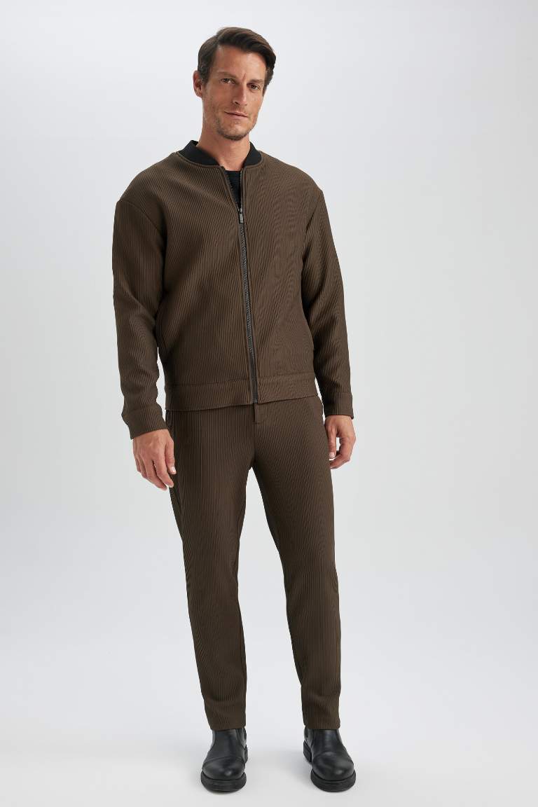 Relax Fit College Collar Bomber Jacket