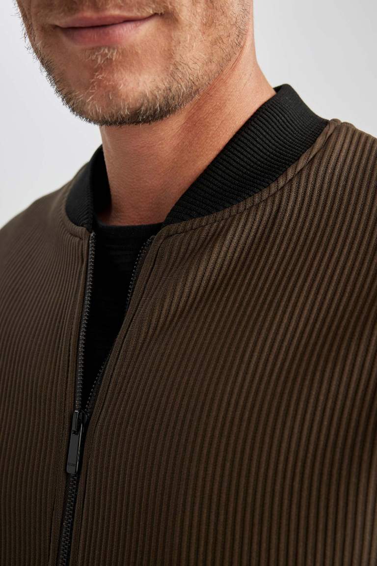 Relax Fit College Collar Bomber Jacket