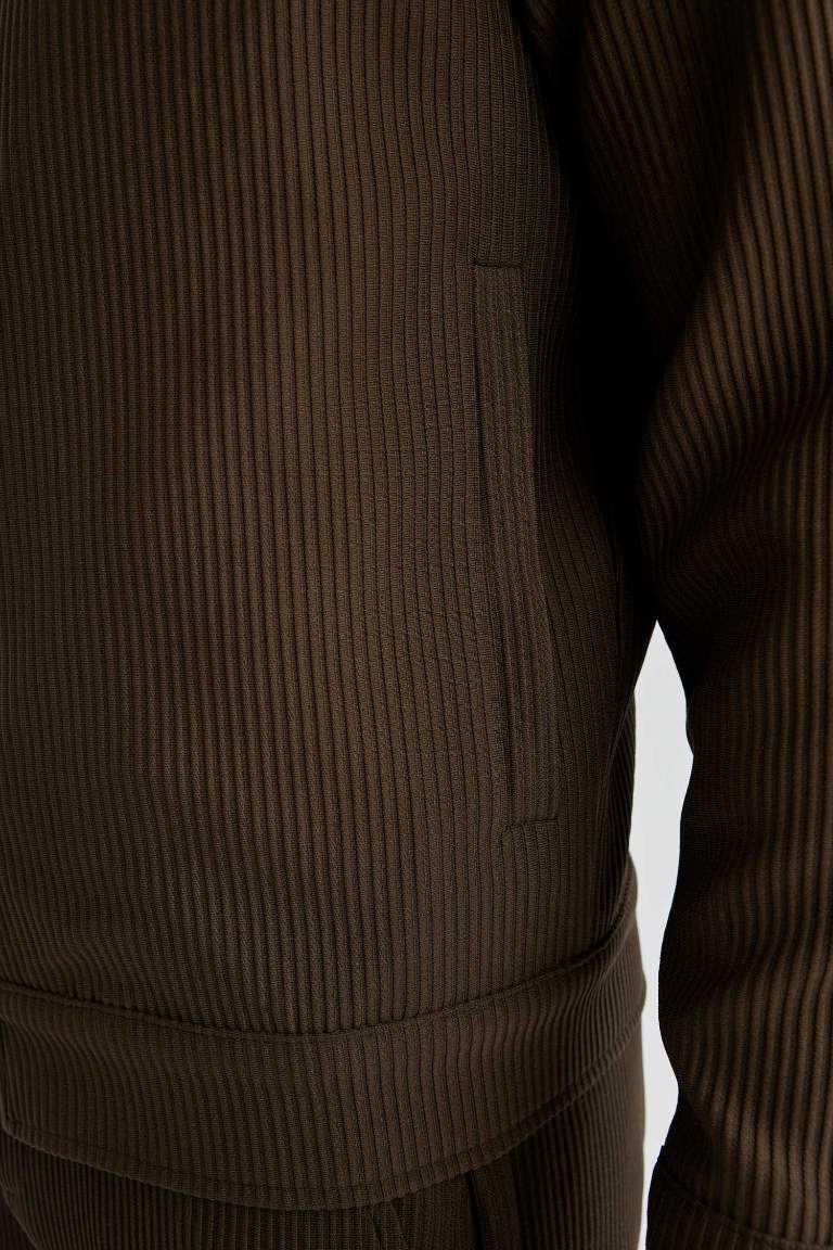 Relax Fit College Collar Bomber Jacket