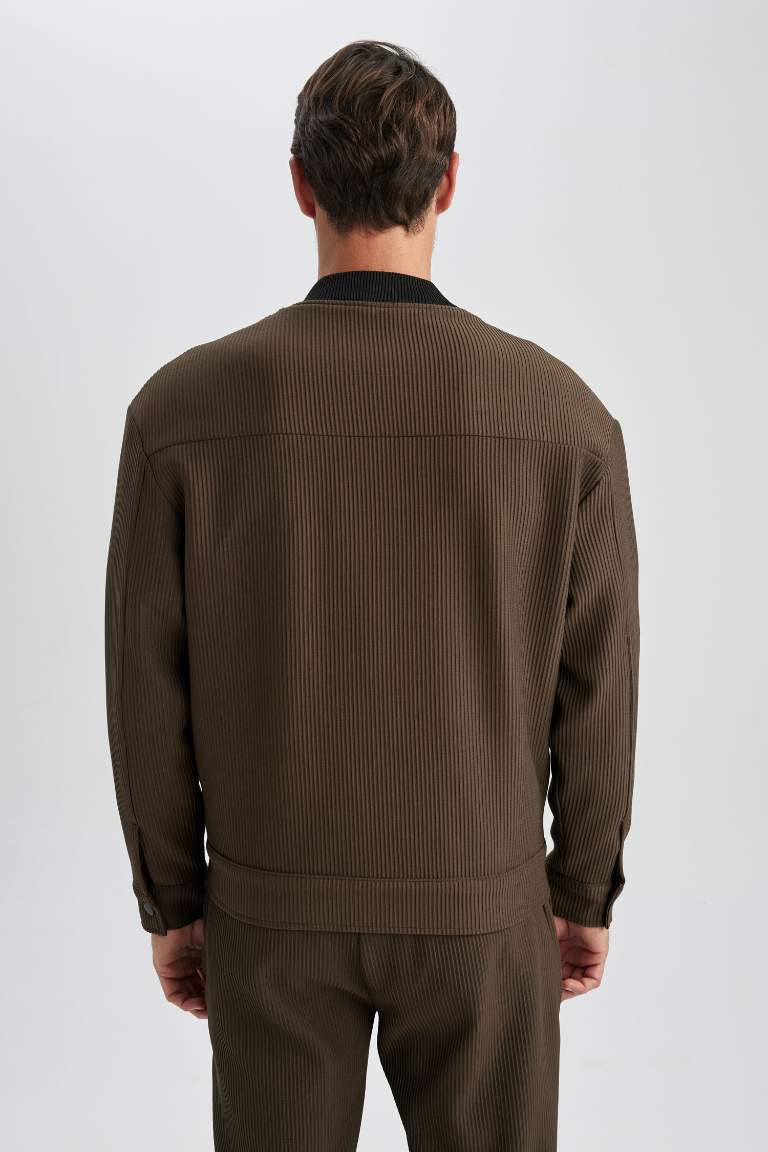 Relax Fit College Collar Bomber Jacket