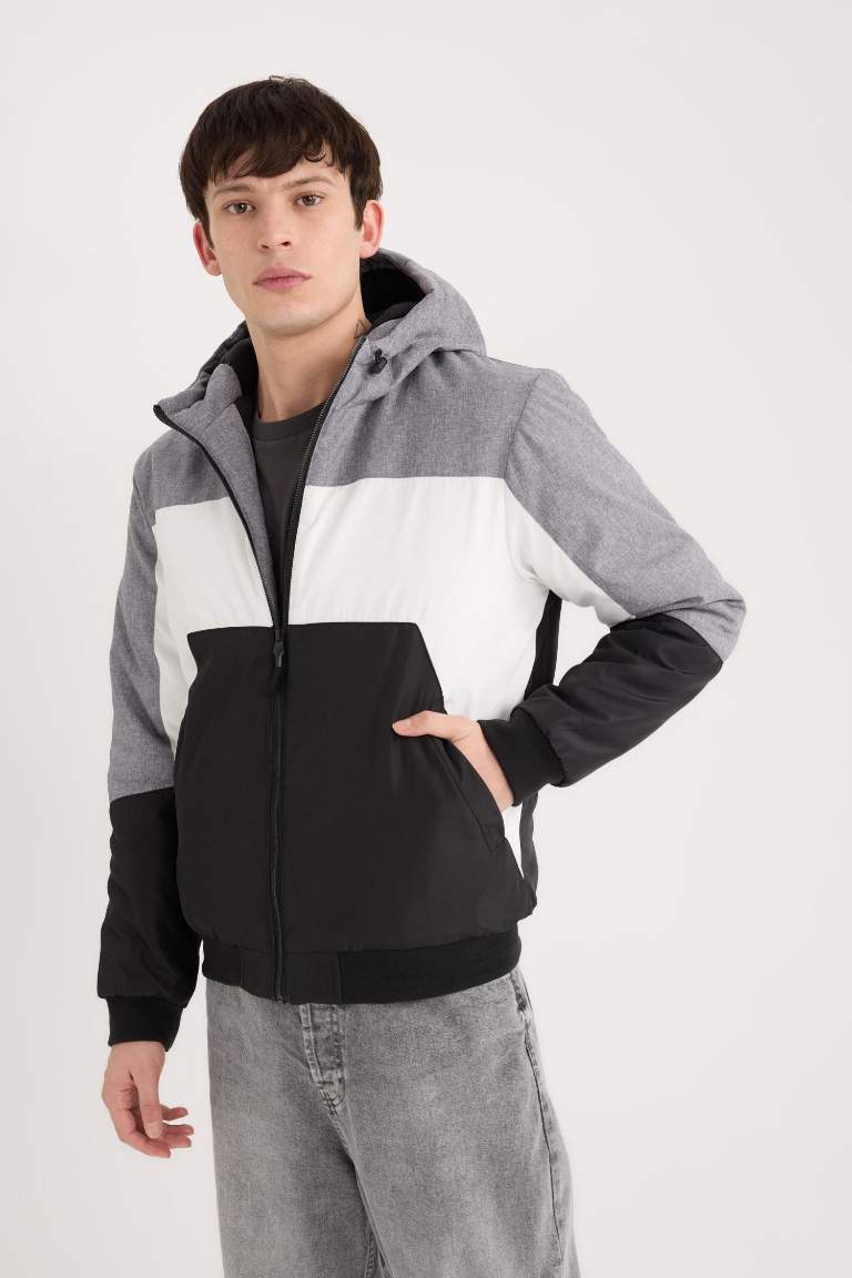 Slim Fit Fleece Lined Puffer Jacket