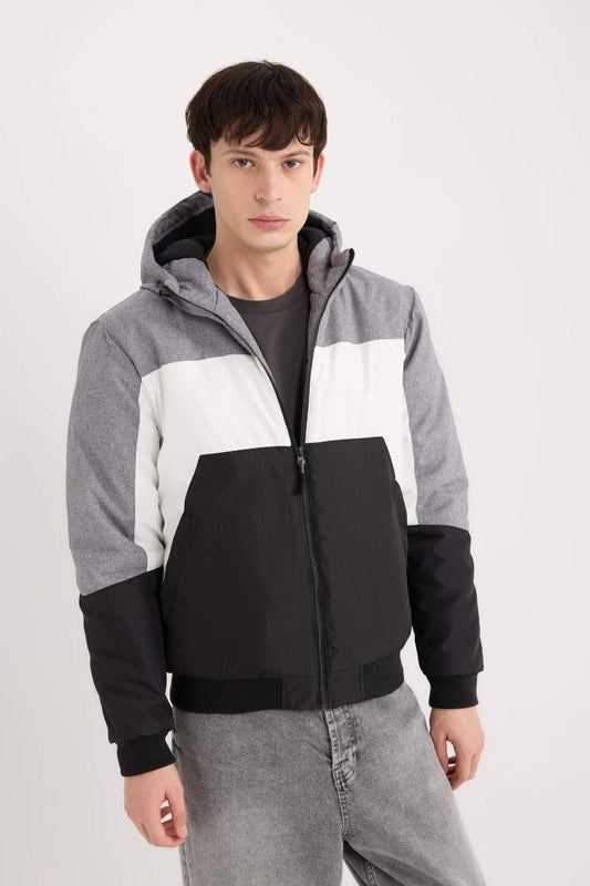 Slim Fit Fleece Lined Puffer Jacket