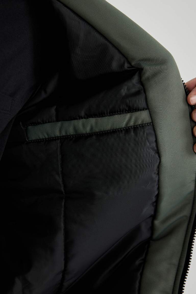 Slim Fit Hooded Bomber Jacket