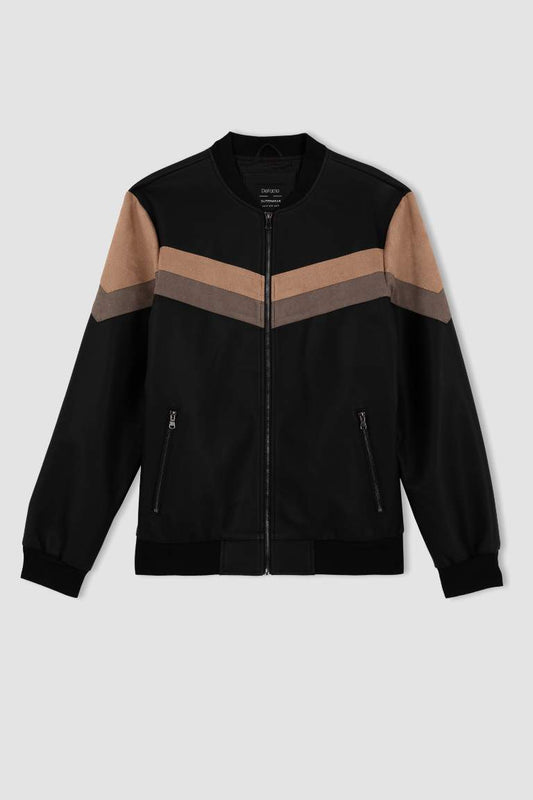 Waterproof Slim Fit Faux Leather Bomber Jacket