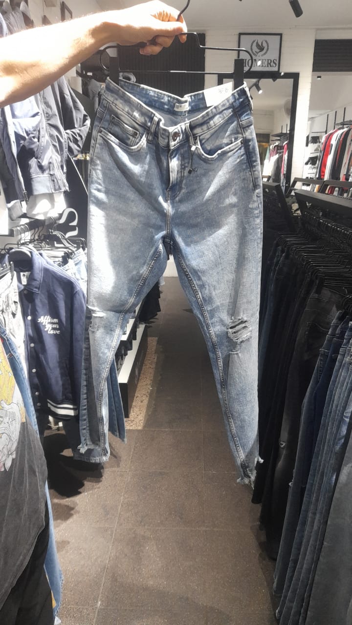 Jeans splach baby blue