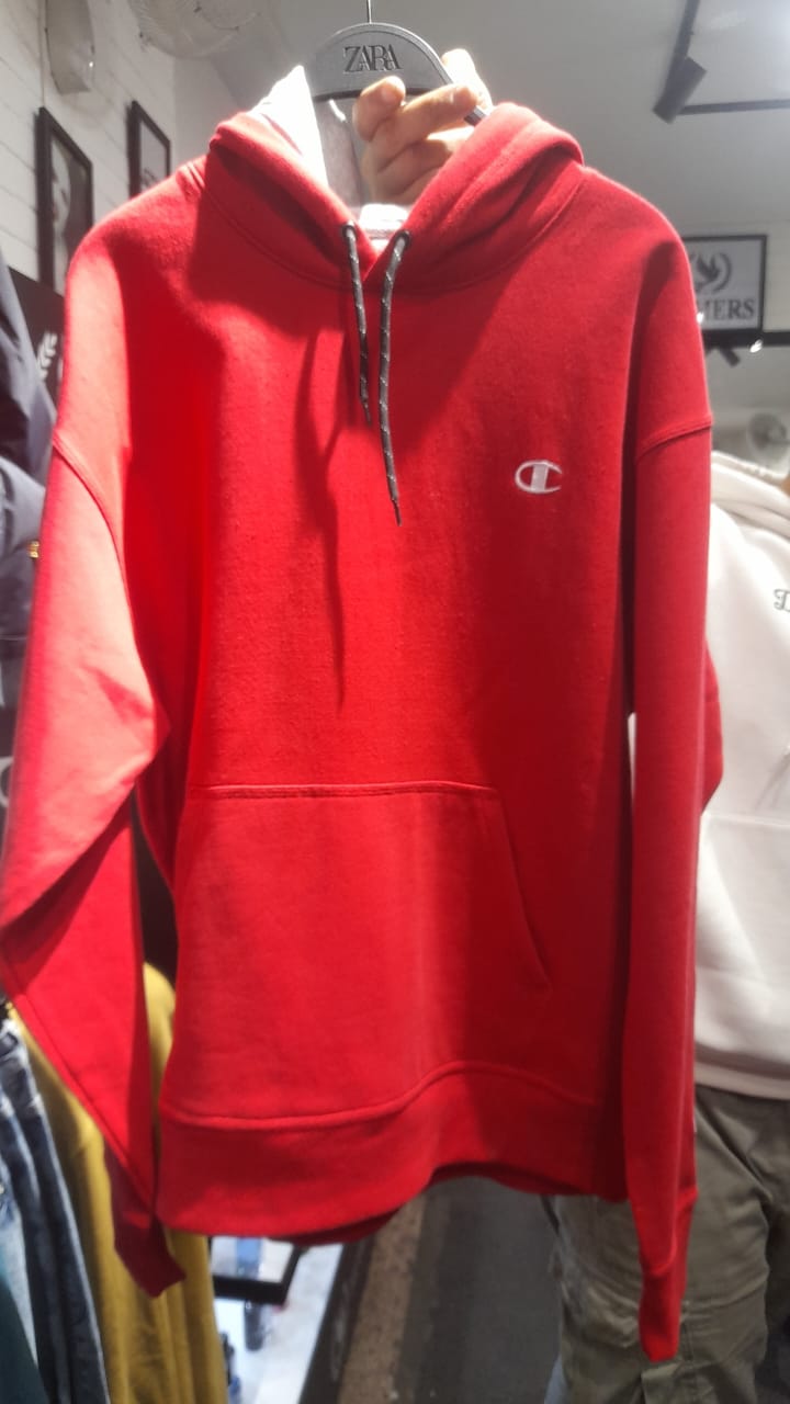 CHAMPION Men's Cotton Hooded Neck Hoodies (red)