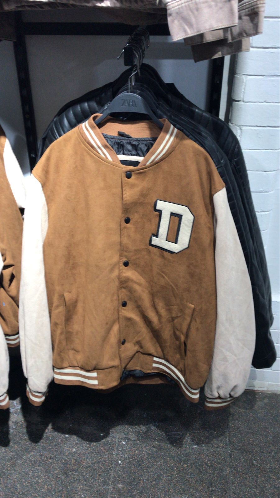 Oversize Fit Suede Puffer Jacket