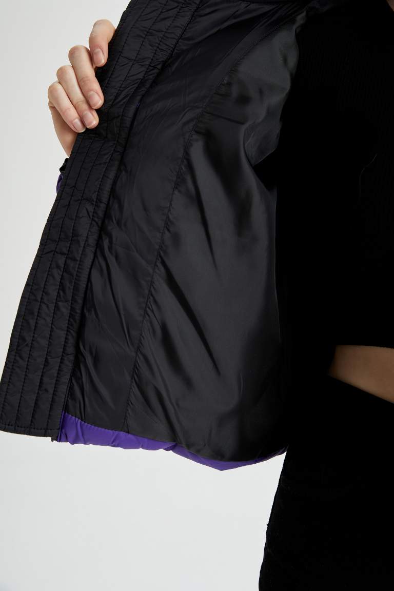 Waterproof Color Block Puffer Jacket
