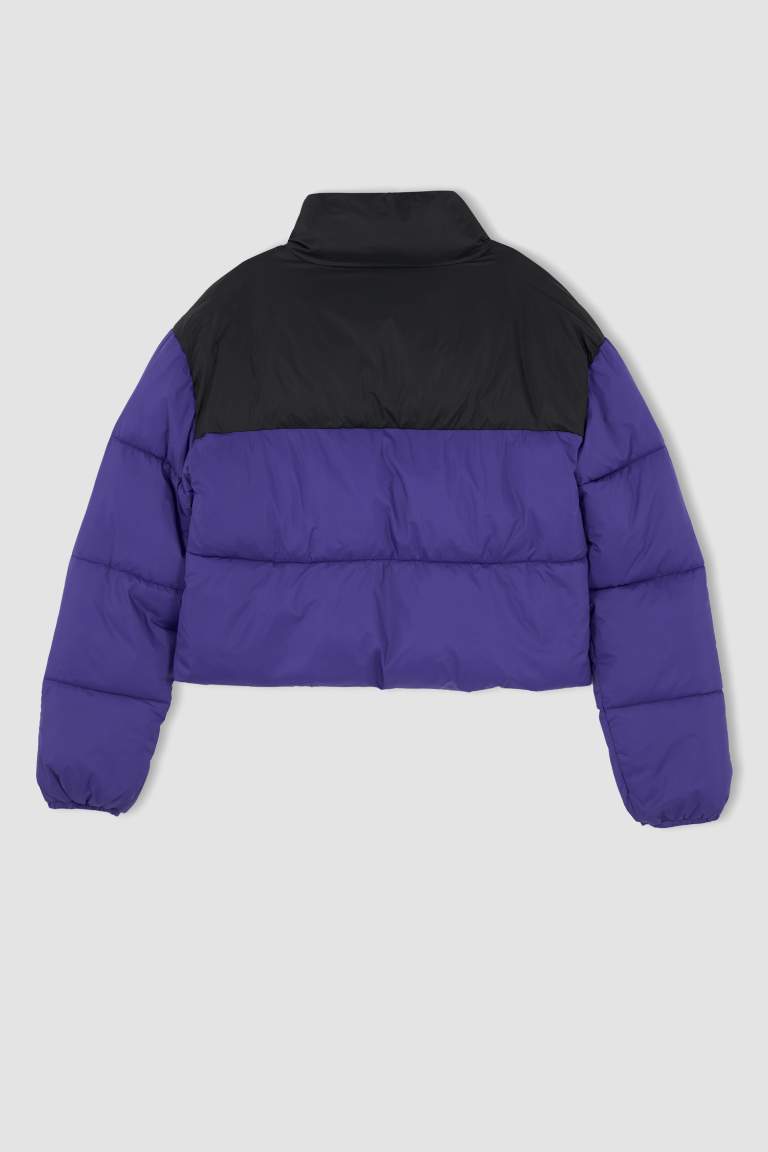 Waterproof Color Block Puffer Jacket
