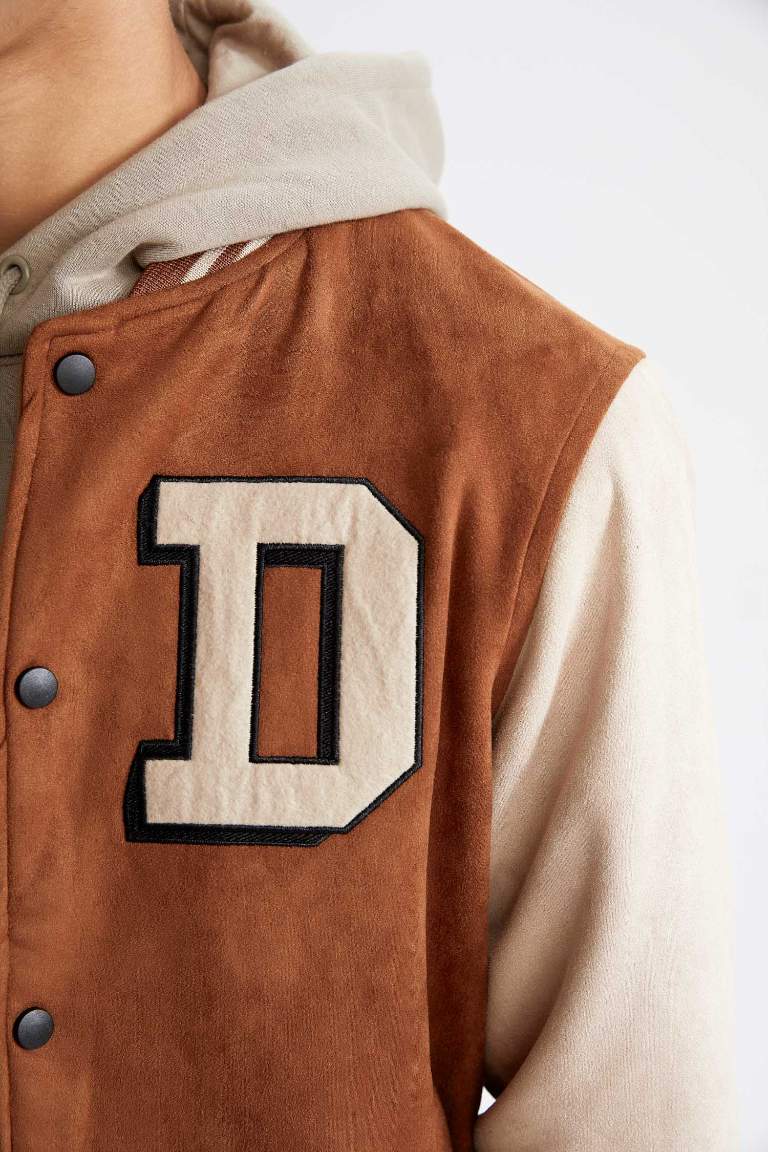 Oversize Fit Suede Puffer Jacket