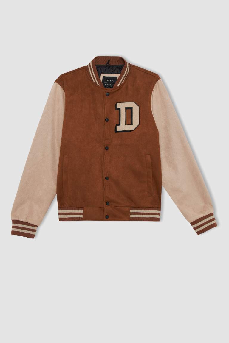 Oversize Fit Suede Puffer Jacket