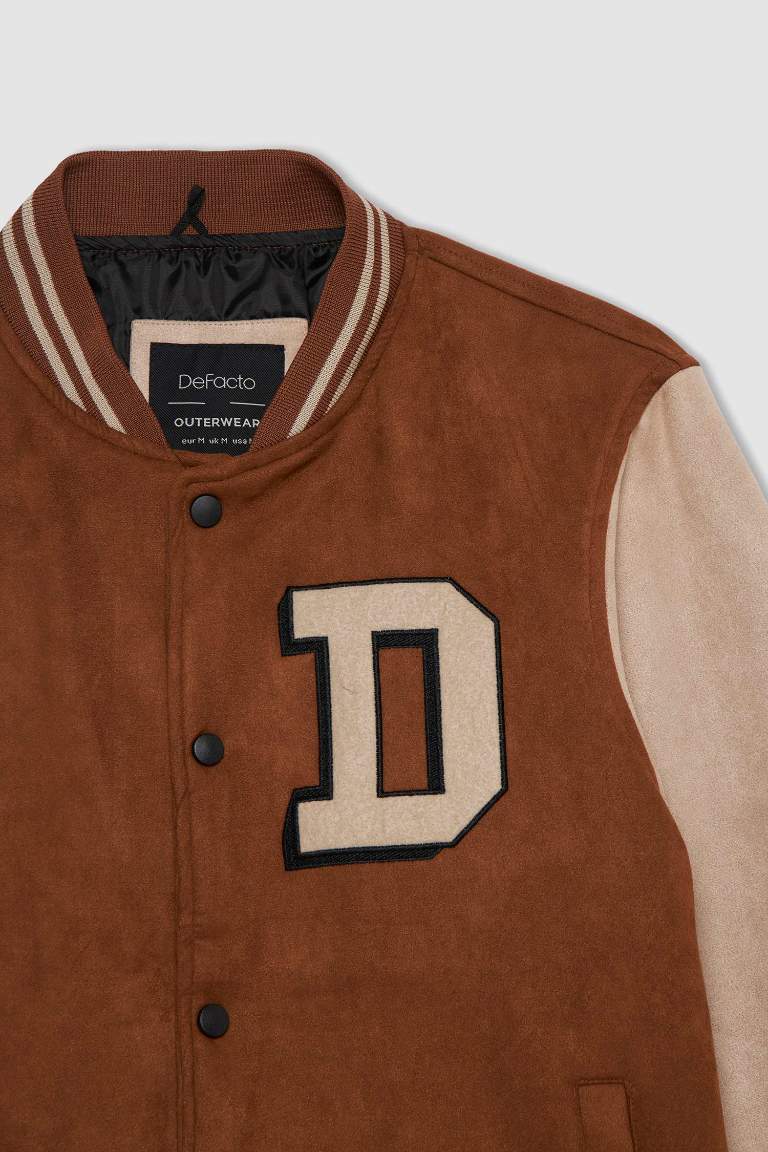 Oversize Fit Suede Puffer Jacket